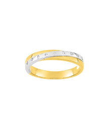 Alliance Femme - Bicolore - Or 18 Carats - Diamant 0.06 Carats