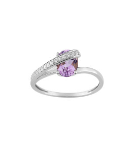 Bague femme - améthyste - Or 18 Carats