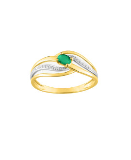 Bague femme - émeraude - Or 18 Carats