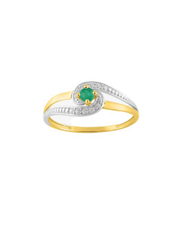 Bague femme - émeraude - Or 18 Carats