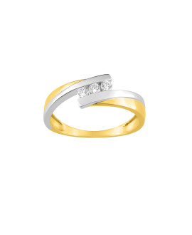 Bague femme - Oxyde de zirconium - Or 18 Carats