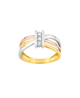 Bague femme - Oxyde de zirconium - Or 18 Carats
