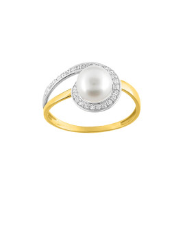 Bague femme - perle - Or 9 Carats