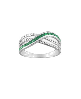 Bague femme - émeraude - Or 9 Carats