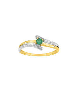 Bague femme - émeraude - Or 9 Carats