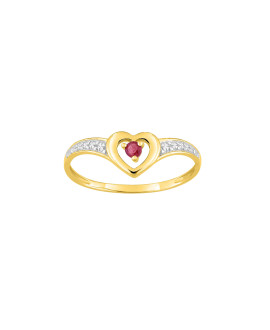 Bague femme - rubis - Or 9 Carats