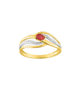 Bague femme - rubis - Or 9 Carats