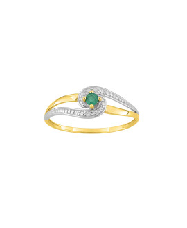 Bague femme - émeraude - Or 9 Carats