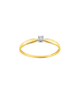 Bague Femme - Or 9 Carats - Diamant