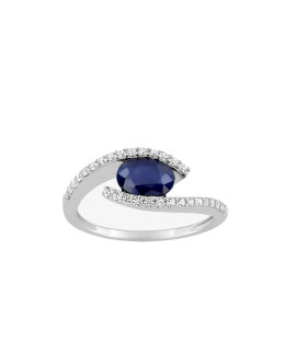 Bague Femme - Saphir - Oxyde de zirconium - Or 9 Carats