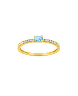 Bague Femme - Topaze - Oxyde de zirconium - Or 9 Carats