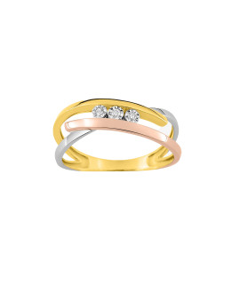 Bague Femme - Or 9 Carats - Diamant 0.03 Carats