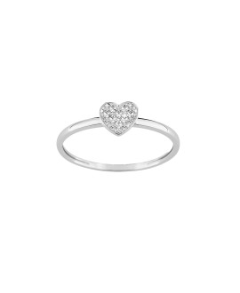 Bague coeur Femme - Or 9 Carats - Diamant 0.012 Carats