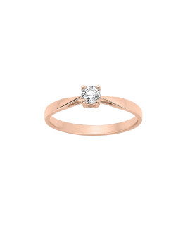 Bague Femme - Or 18 Carats - Diamant 0,18 Carats