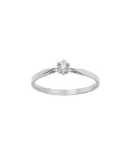 Bague Femme - Or 18 Carats - Diamant 0,1 Carats