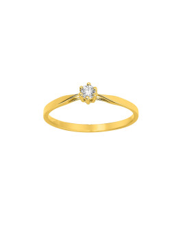 Bague Femme - Or 18 Carats - Diamant 0,1 Carats