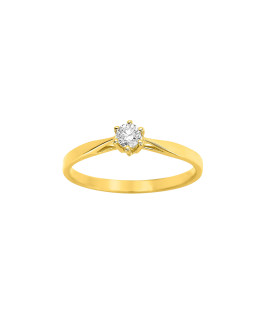 Bague Femme - Or 18 Carats - Diamant 0,14 Carats