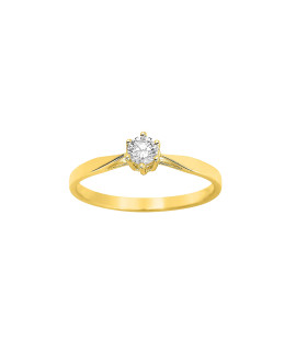 Bague Femme - Or 18 Carats - Diamant 0,18 Carats