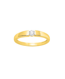 Bague Femme - Or 18 Carats - Diamant 0,14 Carats