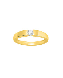 Bague Femme - Or 18 Carats - Diamant 0,18 Carats