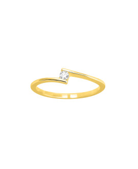 Bague Femme - Or 18 Carats - Diamant 0,06 Carats