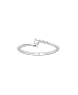 Bague Femme - Or 18 Carats - Diamant 0,06 Carats