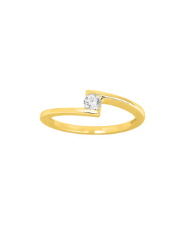 Bague Femme - Or 18 Carats - Diamant 0,14 Carats
