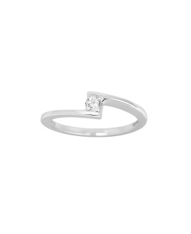 Bague Femme - Or 18 Carats - Diamant 0,14 Carats