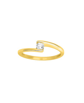 Bague Femme - Or 18 Carats - Diamant 0,18 Carats