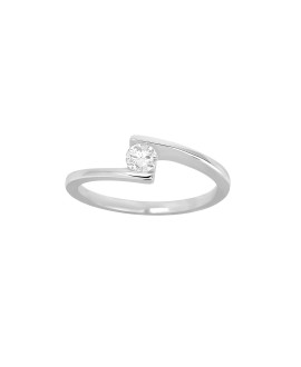 Bague Femme - Or 18 Carats - Diamant 0,23 Carats