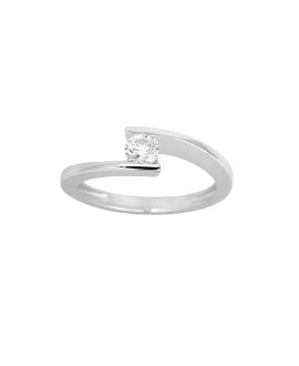 Bague Femme - Or 18 Carats - Diamant 0,3 Carats