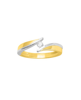Bague Femme - Or 18 Carats - Diamant 0,1 Carats