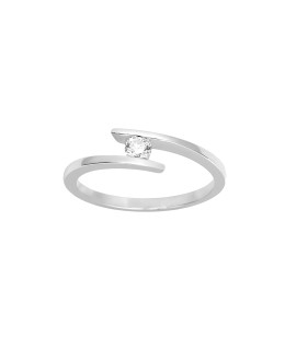 Bague Femme - Or 18 Carats - Diamant 0,14 Carats