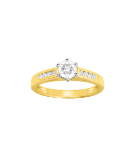 Bague Femme - Or 18 Carats - Diamant 0,19 Carats