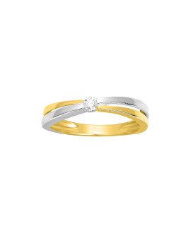 Bague Femme - Or 18 Carats - Diamant 0,07 Carats