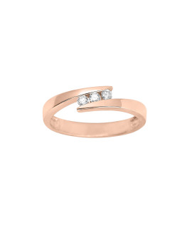 Bague Femme - Or 18 Carats - Diamant 0.12 Carats