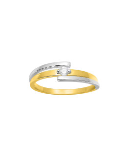 Bague Femme - Or 18 Carats - Diamant 0,07 Carats