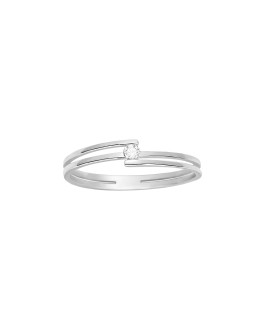 Bague Femme - Or 18 Carats - Diamant 0,05 Carats