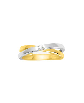 Bague Femme - Or 18 Carats - Diamant 0,06 Carats