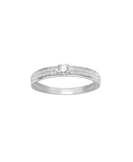 Bague Femme - Or 18 Carats - Diamant 0,25 Carats