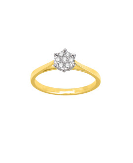 Bague Femme - Or 18 Carats - Diamant 0,14 Carats