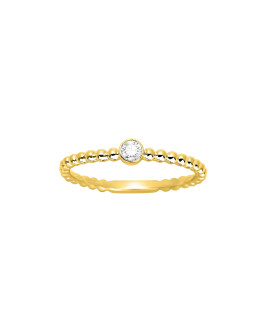 Bague Femme - Or 18 Carats - Diamant 0,07 Carats