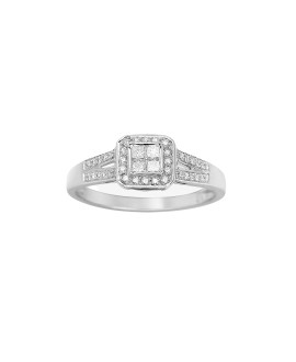 Bague Femme - Or 18 Carats - Diamant 0,15 Carats
