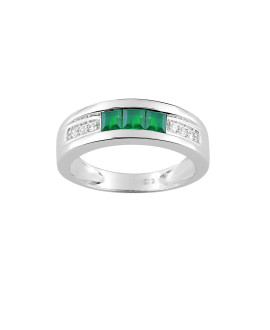 Bague Femme - Emeraude - Or 18 Carats - Diamant 0,05 Carats