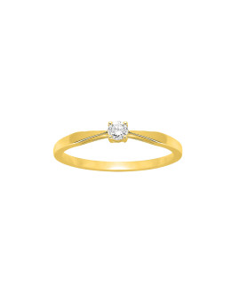Bague Femme - Or 18 Carats - Diamant 0,1 Carats