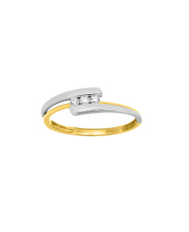 Bague Femme - Or 18 Carats - Diamant 0,09 Carats