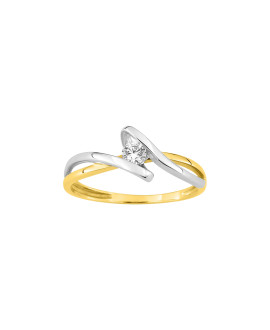 Bague Femme - Or 18 Carats - Oxyde de zirconium 0,25 Carats