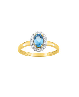 Bague Femme - Topaze - Oxyde de zirconium - Or 18 Carats