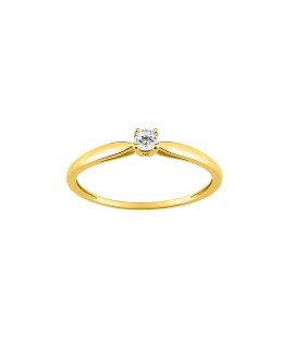 Bague Femme - Or 18 Carats - Diamant 0,1 Carats
