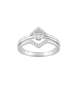 Bague Femme - Or 18 Carats - Diamant 0,26 Carats